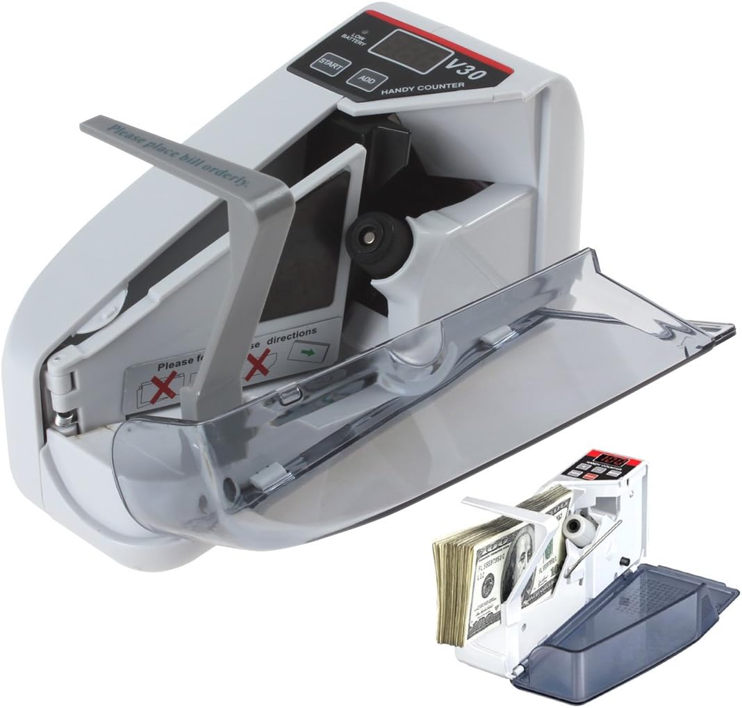 LG-30 (V30) Portable Money Counting Machine | Battery-Powered Bill Counter for Mobile Cash Handling