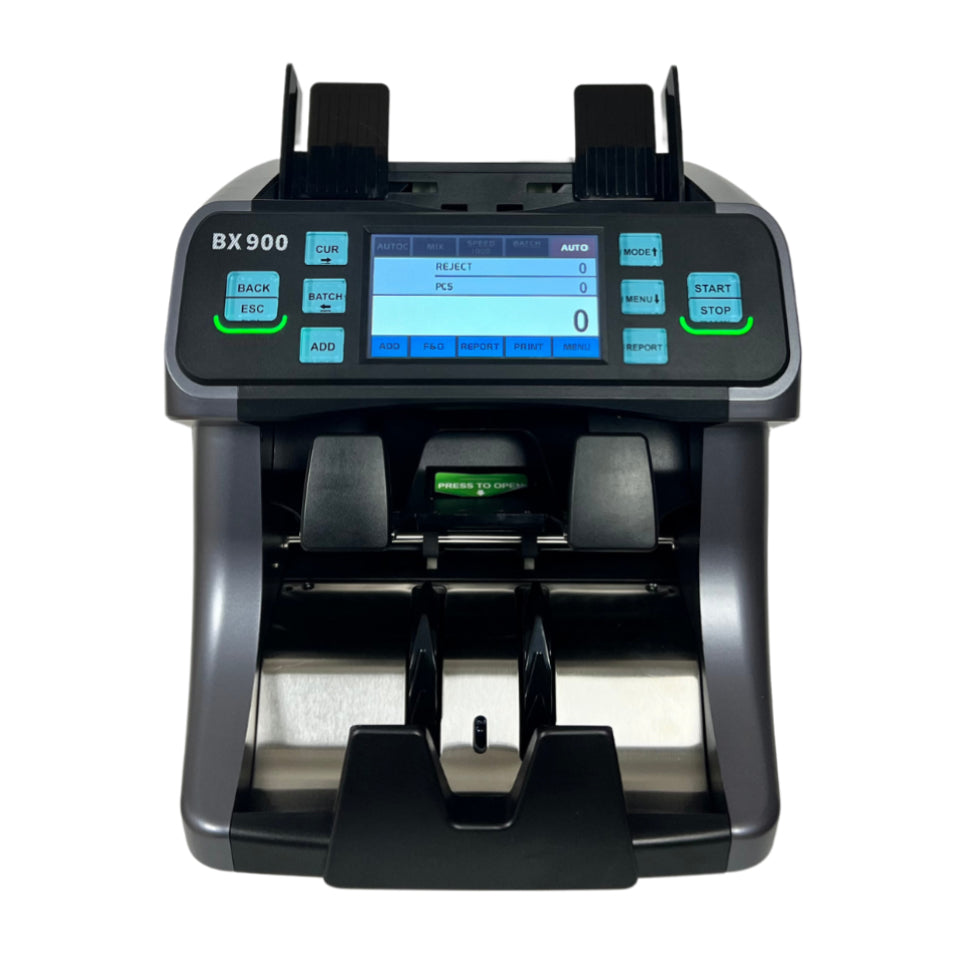ماكينة عد فلوس وكشف تزوير BX-900R | عد نقد احترافي مزدوج بطابعة وقراءة سيريال في مصر