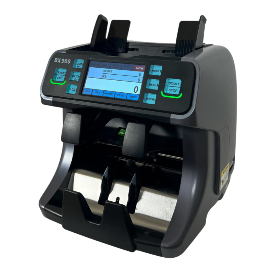 ماكينة عد فلوس وكشف تزوير BX-900R | عد نقد احترافي مزدوج بطابعة وقراءة سيريال في مصر