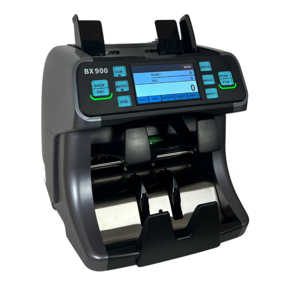 ماكينة عد فلوس وكشف تزوير BX-900R | عد نقد احترافي مزدوج بطابعة وقراءة سيريال في مصر