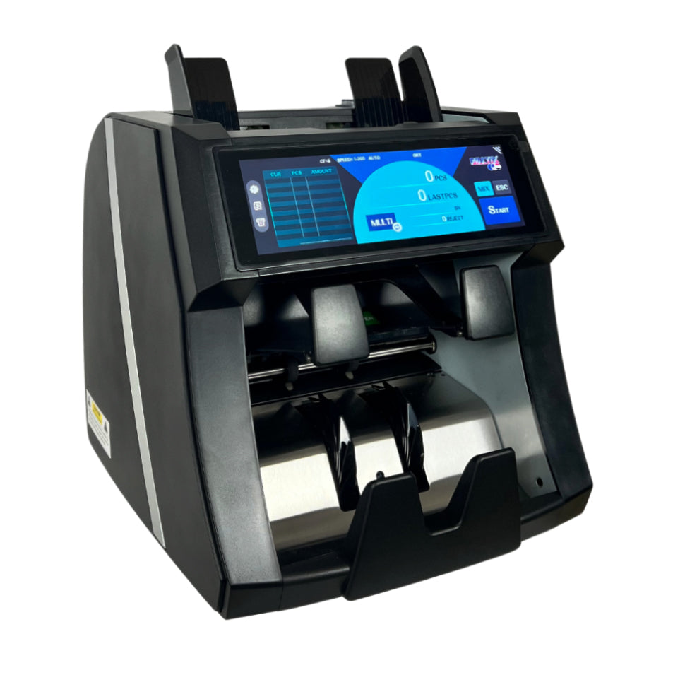 ماكينة عد فلوس وكشف تزوير BX-999/1+1T | عد نقد احترافي بطابعة وشاشة لمس في مصر